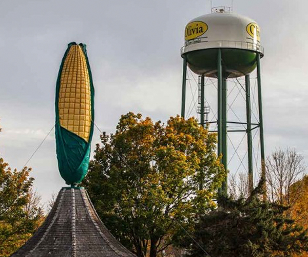 Image of the famous ear of corn in Olivia, MN.